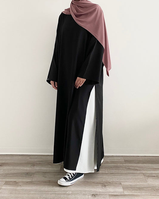 Abaya Chic Moderne 2 piece – Silhouette Longue Élégante Noir