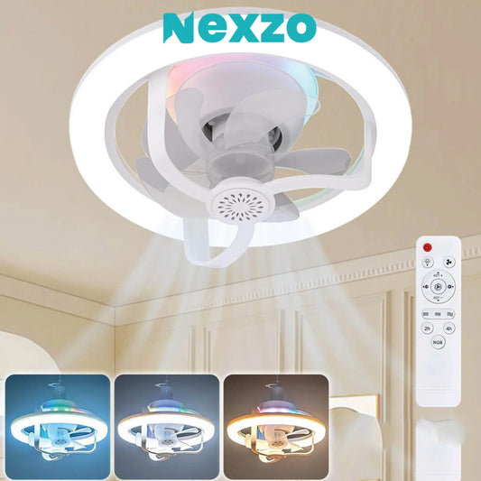 Ventilateur De Plafond À Lumière Led Avec Télécommande 3 Types De Lumière.