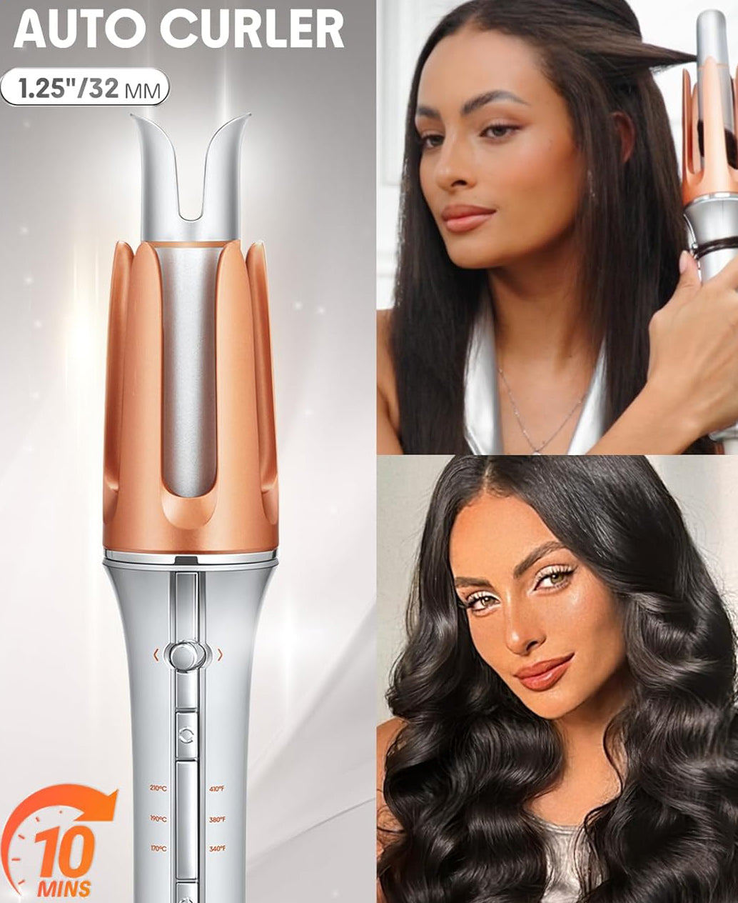 AutoCurl Pro Ceramic Hair Curler – 1.25 Inch Automatic Curling Iron