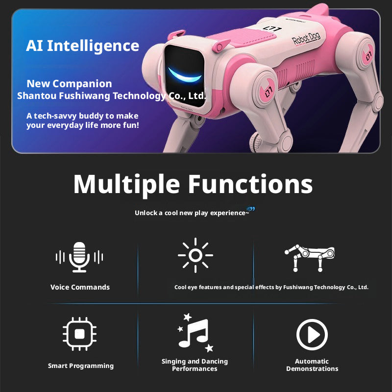 Smart RC Robot Puppy – Voice Command, Rolling & Flip Stunt Toy for Kids