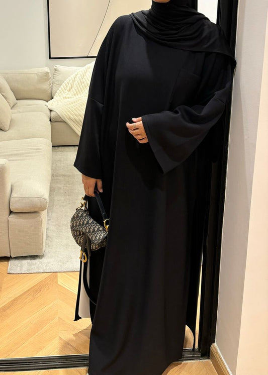 Abaya Chic Moderne 2 piece  – Silhouette Longue Élégante Noir