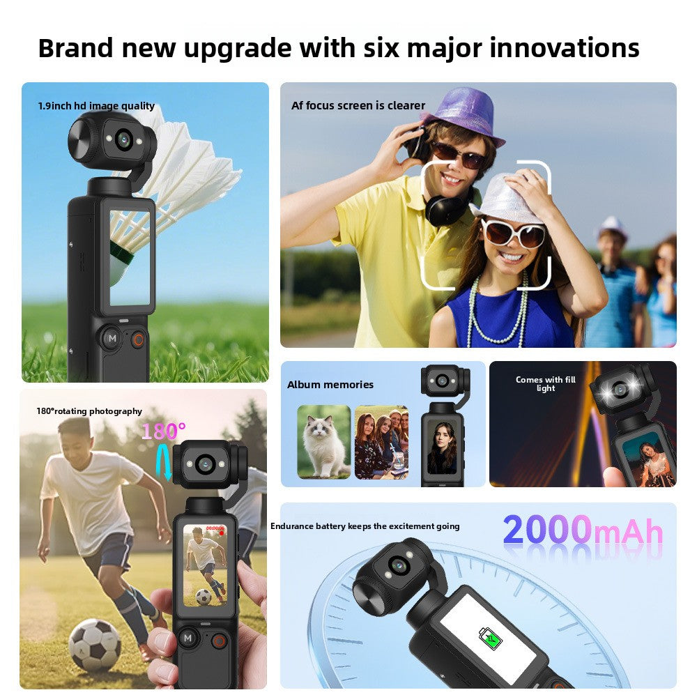 Q7 Portable Outdoor Vlog Camera – 180° Rotating Lens with 1.9" HD Screen