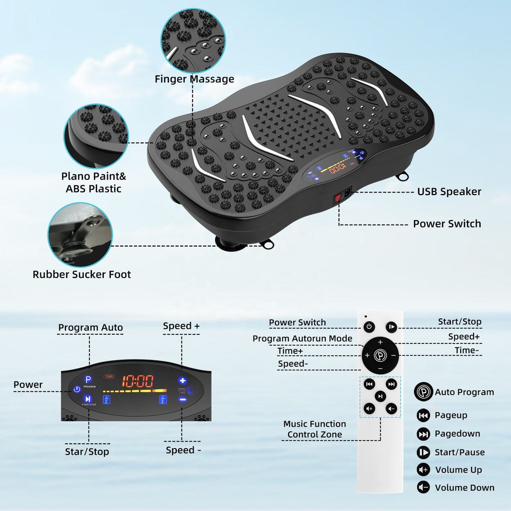SlimVibe 999 Adjustable Gear Vibration Platform for Home Fitness