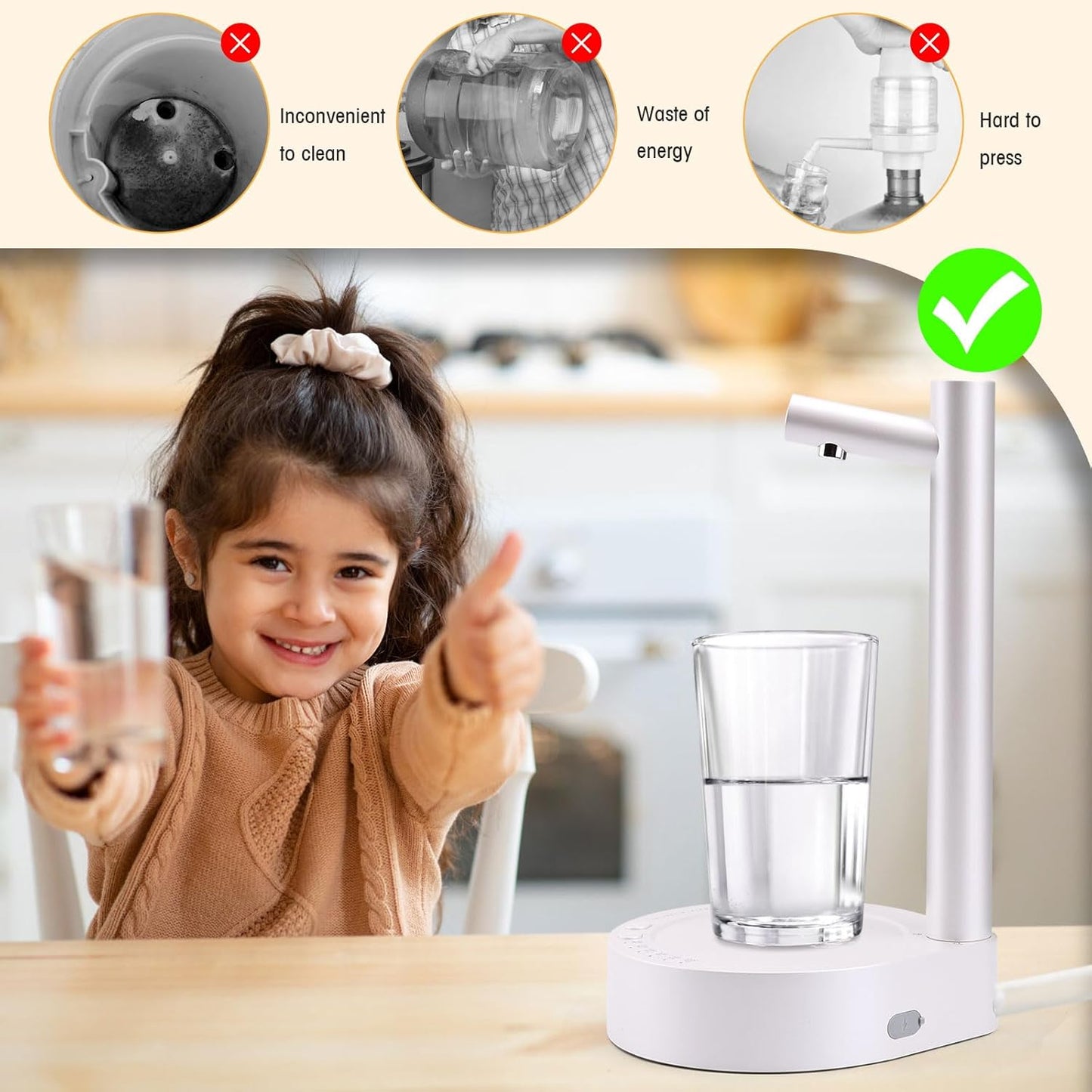 Distributeur d’Eau Intelligent , Pompe Électrique Portable à Débit Réglable