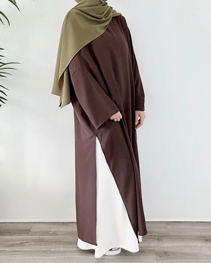 Abaya Chic Moderne 2 piece – Silhouette Longue Élégante Marron