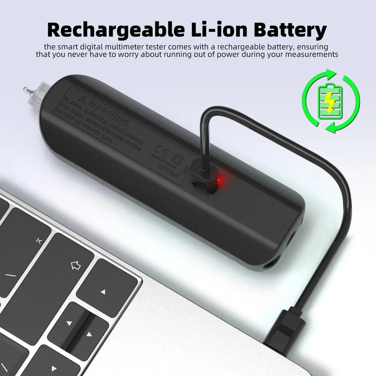 Testeur Multimètre Numérique Voltmètre Rechargeable