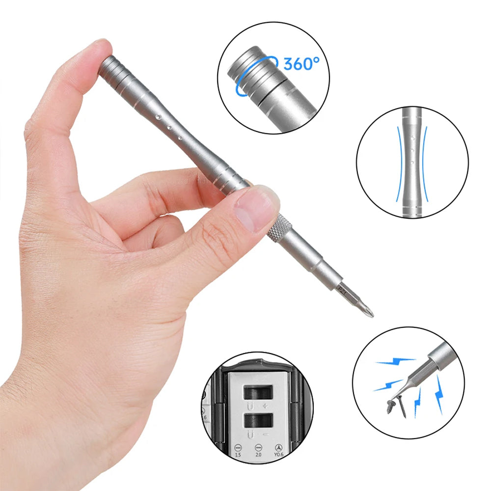 Kit De Tournevis De Précision 128-en-1 Ultime Avec Arbre Magnétique Et Flexible