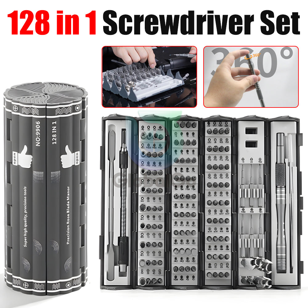 Kit De Tournevis De Précision 128-en-1 Ultime Avec Arbre Magnétique Et Flexible