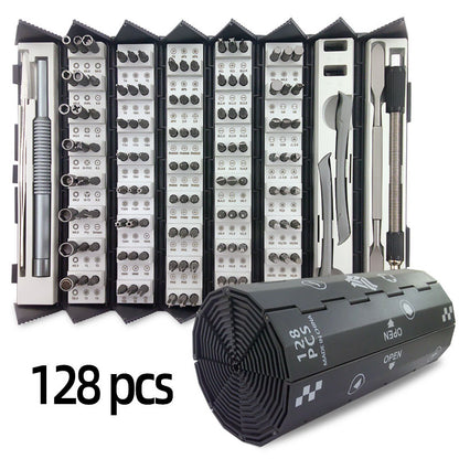 Kit De Tournevis De Précision 128-en-1 Ultime Avec Arbre Magnétique Et Flexible