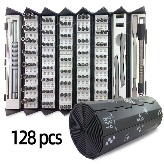 Kit De Tournevis De Précision 128-en-1 Ultime Avec Arbre Magnétique Et Flexible