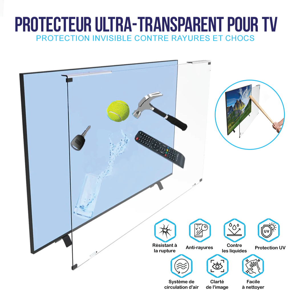 Protecteur Ultra-Transparent pour TV : Protection Invisible contre Rayures et Chocs