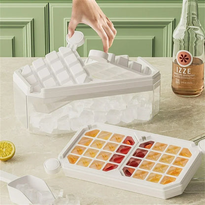 Boîte à Glaçons Pratique 3‑en‑1 avec Couvercle