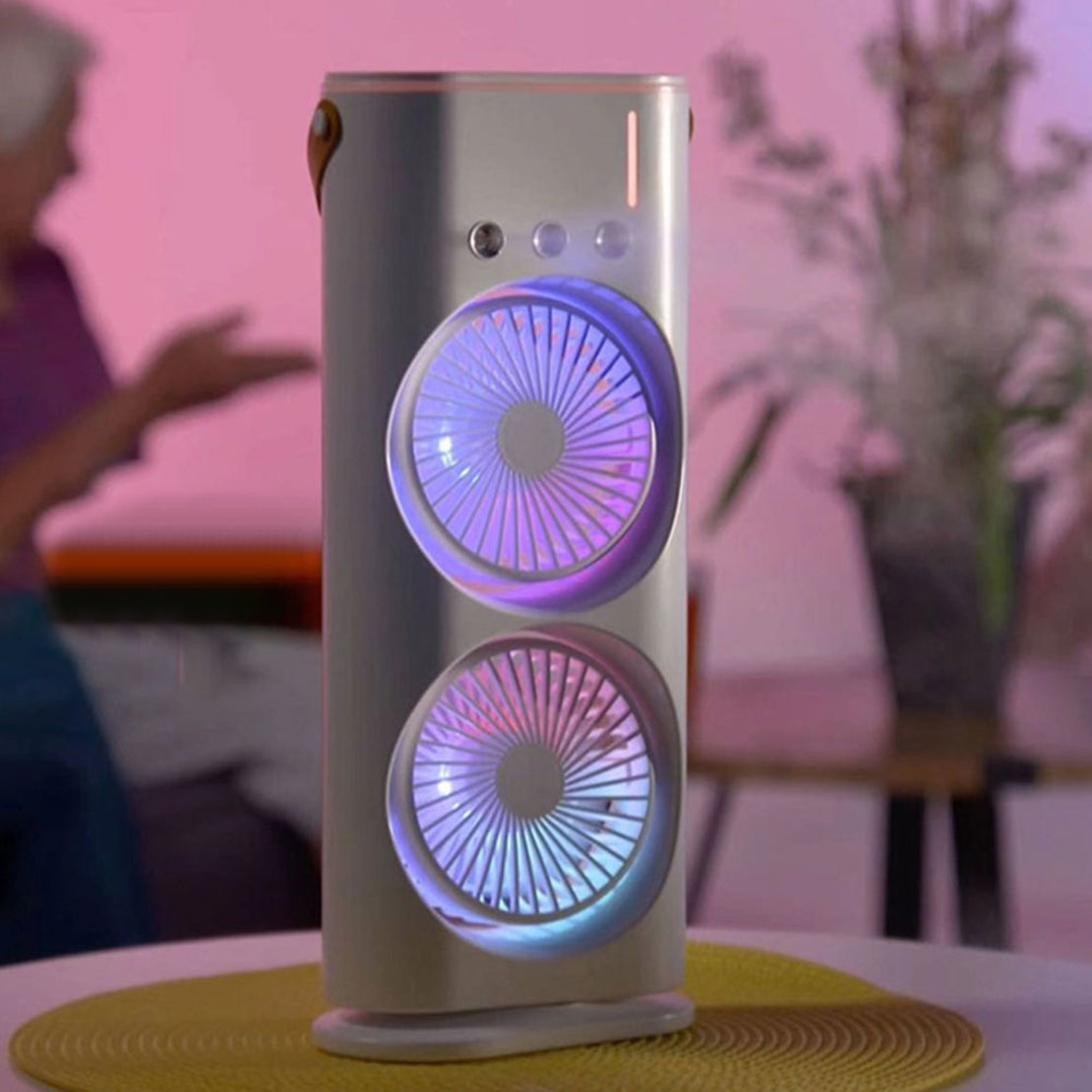 Ventilateur Á Double Tête Avec Brume D’eau