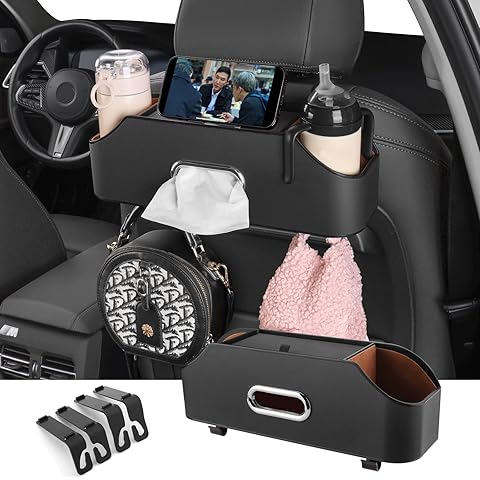 Boîte De Rangement Multifonctionnelle De Voiture Avec Porte-gobelets Et Boîte À Mouchoirs