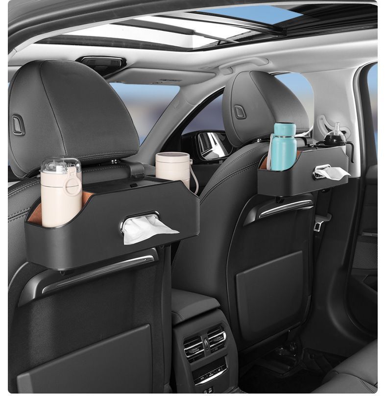 Boîte De Rangement Multifonctionnelle De Voiture Avec Porte-gobelets Et Boîte À Mouchoirs