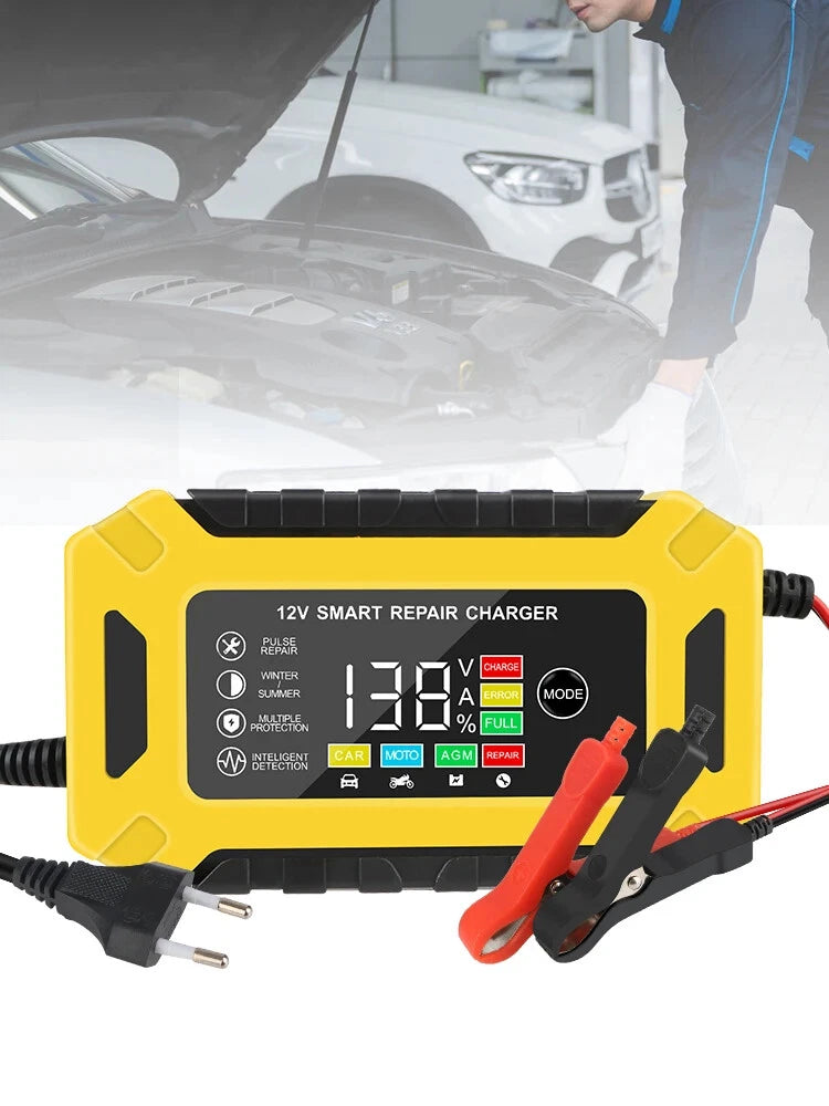 Chargeur Intelligent, Dispositif de Maintenance de Batterie Sûre et Durable, Polyvalent, 12V 6A